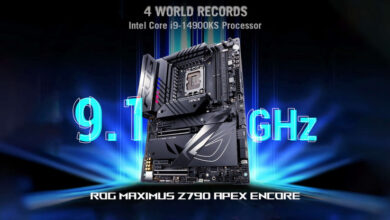 Photo of Intel Core i9-14900KS разогнали до 9117 МГц — это новый мировой рекорд разгона CPU